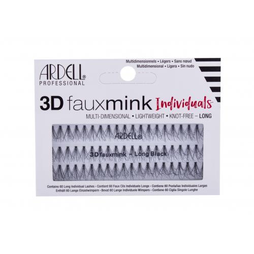 Ardell 3D Faux Mink Individuals Knot-Free 60 buc gene false pentru femei Long Black