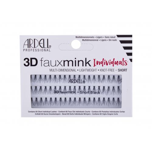 Ardell 3D Faux Mink Individuals Knot-Free 60 buc gene false pentru femei Short Black