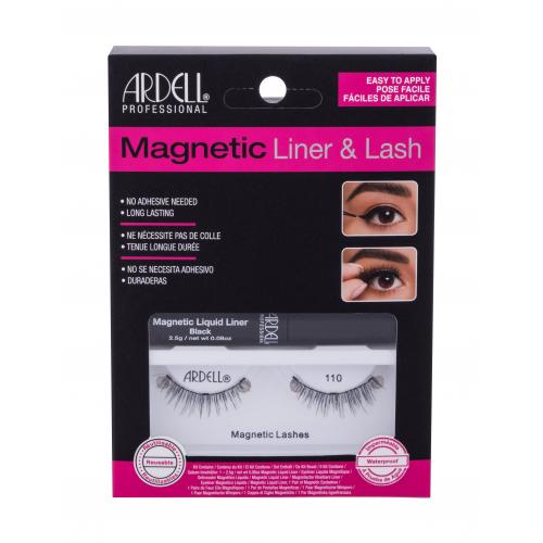 Ardell Magnetic Liner & Lash 110 set cadou gene magnetice 110 1 pereche + gel magnetic lichid Magnetic Liquid Liner 2,5 g Negru pentru femei Black