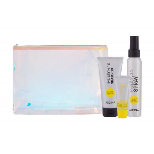 ALCINA Hyaluron 2.0 set cadou Șampon Hyaluron 2.0 100 ml + balsam Hyaluron 2.0 20 ml + spray de păr Hyaluron 2.0 100 ml + geantă cosmetică W