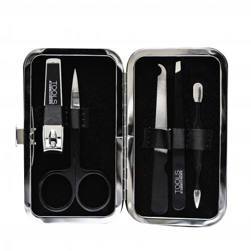 Gabriella Salvete TOOLS Manicure Kit unghiere pila de unghii + foarfece + penseta + cleste + instrument pentru impingerea cuticulei unghiilor W Blue