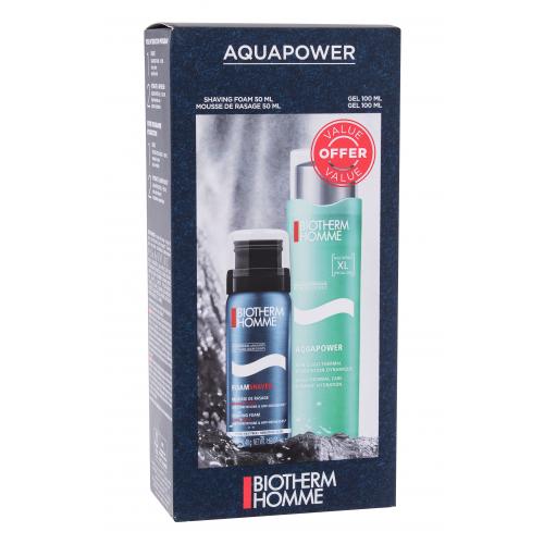 Biotherm Homme Aquapower Oligo Thermal Care set cadou Homme Aquapower gel hidratant 100 ml + spuma de barbierit 50 ml pentru bărbați
