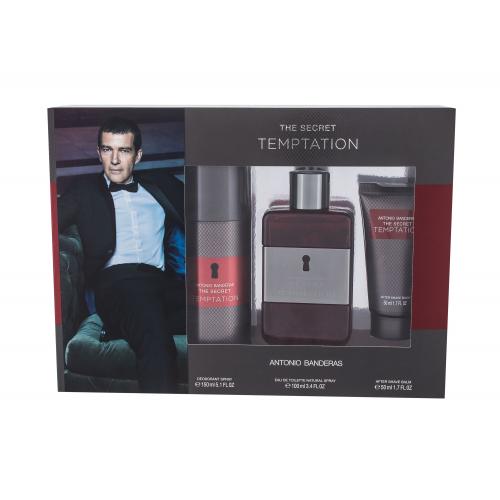 Antonio Banderas The Secret Temptation set cadou apa de toaleta 100 ml + deodorant 150 ml + aftershave 50 ml pentru bărbați