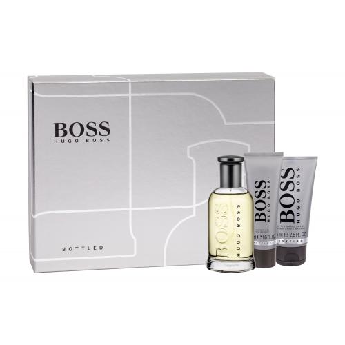 HUGO BOSS Boss Bottled set cadou apa de toaleta 100 ml + balsam dupa ras 75 ml + gel de dus 50 ml pentru bărbați