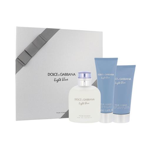 Dolce&Gabbana Light Blue Pour Homme set cadou EDT 125 ml + Balsam dupa barbierit 75 ml + Gel de dus 50 ml pentru bărbați