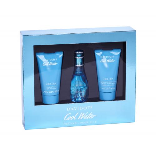 Davidoff Cool Water set cadou Apa de toaleta 30 ml + Gel de dus 50 ml + Lotiune de corp 50 ml pentru femei