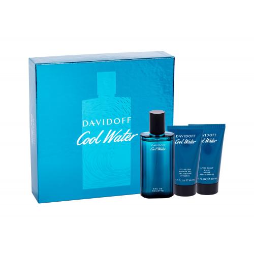 Davidoff Cool Water set cadou Apa de toaleta 75 ml + Gel de dus 50 ml +Balsam dupa ras50 ml pentru bărbați