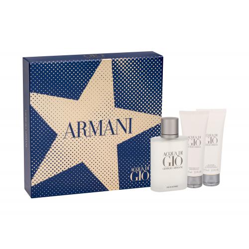 Giorgio Armani Acqua di Giò Pour Homme set cadou EDT 100 ml + Balsam dupa barbierit 75 ml + Gel de dus 75 ml pentru bărbați