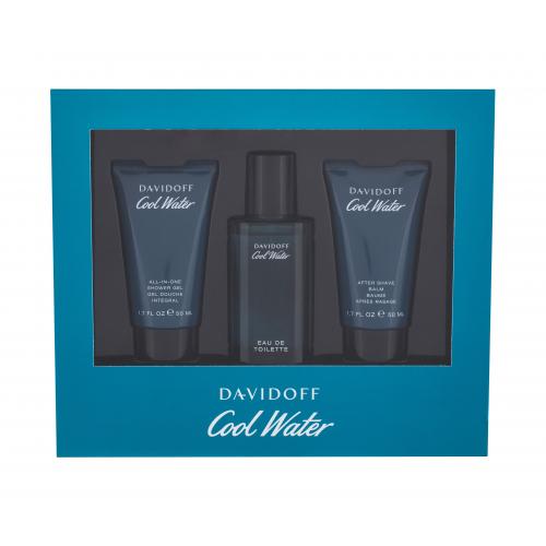 Davidoff Cool Water set cadou EDT 40 ml + Gel de dus 50 ml + Balsam dupa barbierit 50 ml pentru bărbați