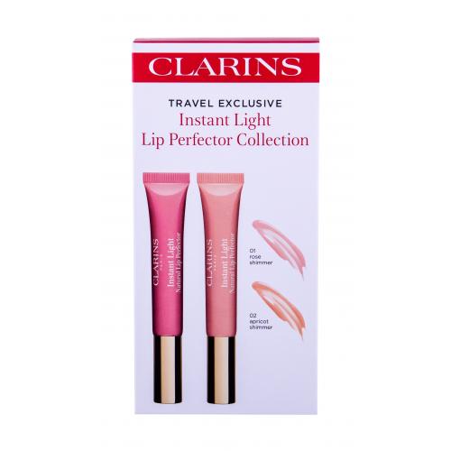 Clarins Instant Light Lip Perfector Collection set cadou luciu de buze 12 ml + luciu de buze 12 ml 02 Apricot Shimmer W 01 Rose Shimmer Natural