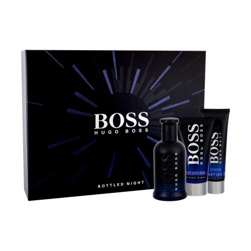 HUGO BOSS Boss Bottled Night set cadou EDT 100 ml + Balsam dupa barbierit 75 ml +  Gel de dus 50 ml pentru bărbați