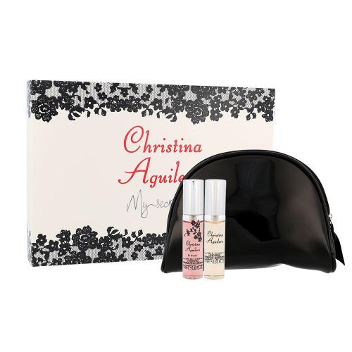 Christina Aguilera Mini Set set cadou EDP Christina Aguilera 10 ml + EDP Christina Aguilera By Night 10 ml + Borseta cosmetice pentru femei