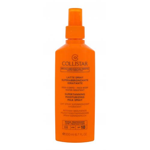 Collistar Special Perfect Tan Supertanning Moisturizing Milk Spray SPF10 200 ml protecție solară pentru corp pentru femei Rezistent la apă