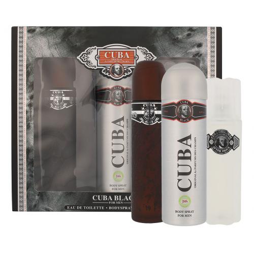 Cuba Black set cadou EDT 100 ml + Lotiune dupa barbierit 100 ml + Deodorant  200 ml pentru bărbați