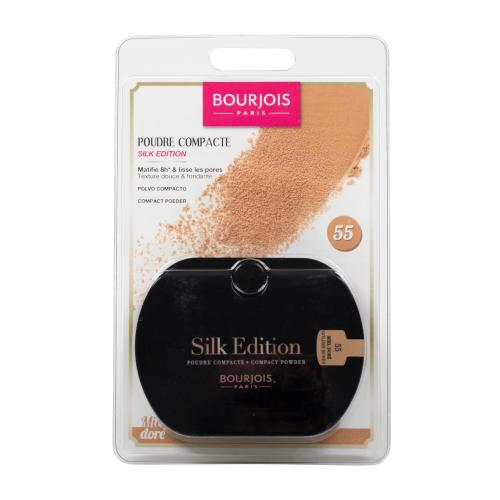 BOURJOIS Paris Silk Edition Compact Powder 9 g pudră pentru femei 55 Golden Honey