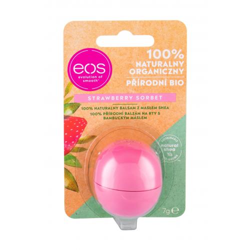 EOS Organic 7 g balsam de buze pentru femei Strawberry Sorbet BIO; Natural