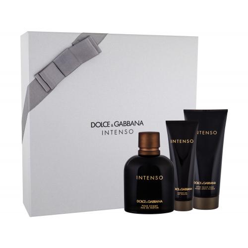 Dolce&Gabbana Pour Homme Intenso set cadou EDP 125 ml + Balsam dupa barbierit 100 ml + Gel de dus 50 ml pentru bărbați