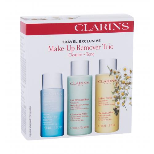 Clarins Make-Up Remover Trio set cadou Lotiune tonica 50 ml + Lapte demachiant de curatare 50 ml + Demachiant de ochi instant 30 ml W Natural