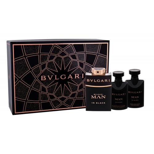 Bvlgari Man In Black set cadou EDP 60 ml + Balsam dupa barbierit 40 ml + Gel de dus 40 ml pentru bărbați