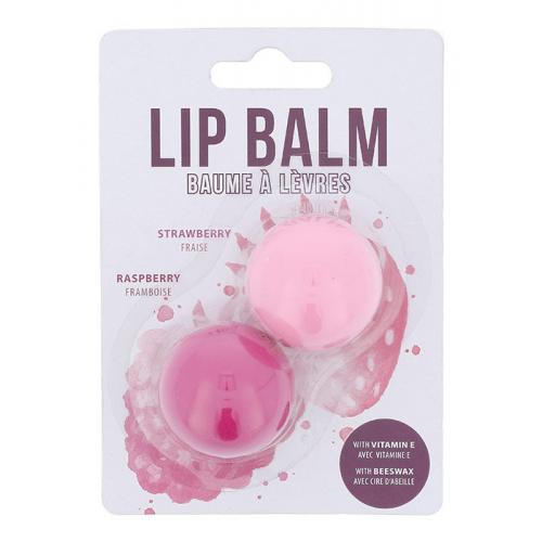 2K Lip Balm set cadou Balsam de buze 2,8 g + Balsam de buze 2,8 g Zmeura pentru femei Strawberry