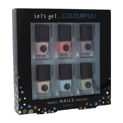 2K Let´s Get Colourful! Pastels set cadou Lac de unghii 6x 5 ml pentru femei