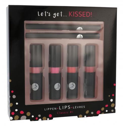 2K Let´s Get Kissed! set cadou Ruj de buze 4x 3,5 g + Creion contur de buze 2x 0,2 g pentru femei