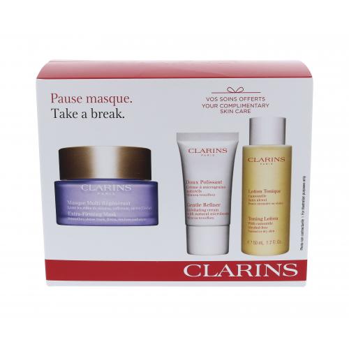 Clarins Extra-Firming set cadou Masca pentru fermitatea tenului 75 ml + Lotiune tonica  50 ml + Crema exfolianta Gentle Refiner 15 ml W Natural