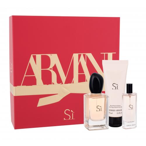 Giorgio Armani Sì set cadou EDP 50 ml + EDP 15 ml + lapte de corp 75 ml pentru femei