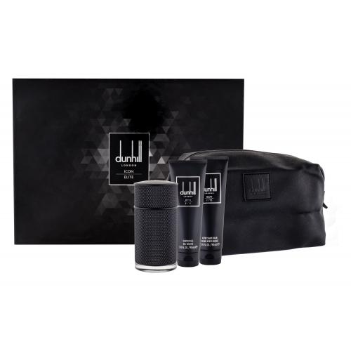 Dunhill Icon Elite set cadou EDP 100 ml + Gel de dus 90 ml + Balsam dupa barbierit 90 ml + Borseta cosmetice pentru bărbați