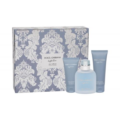 Dolce&Gabbana Light Blue Eau Intense set cadou Apa de parfum 100 ml + Gel de dus 50 ml +Balsam dupa ras75 ml pentru bărbați