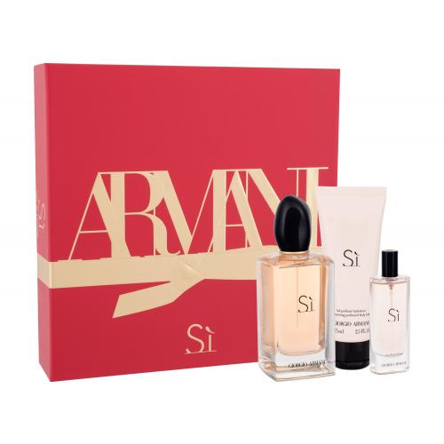 Giorgio Armani Sì set cadou EDP 100 ml + Lapte de corp 75 ml + EDP 15 ml pentru femei