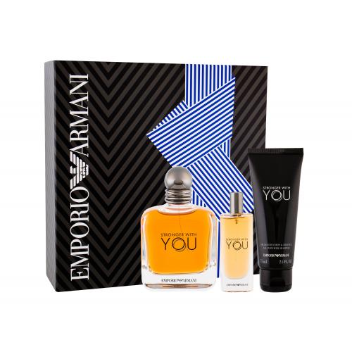 Giorgio Armani Emporio Armani Stronger With You set cadou apa de toaleta 100 ml + gel de dus 75 ml + apa de toaleta 15 ml pentru bărbați