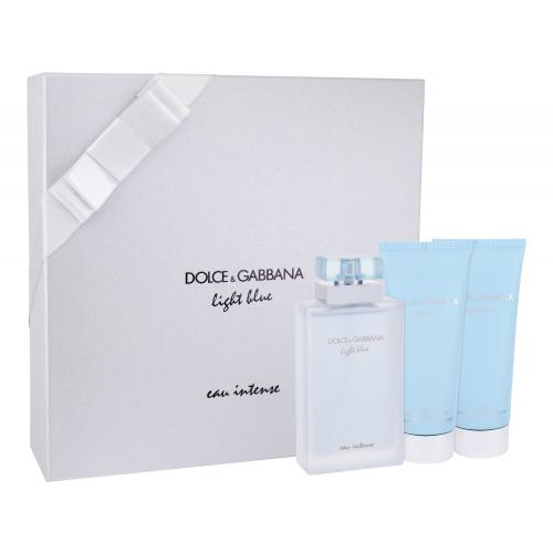 Dolce&Gabbana Light Blue Eau Intense set cadou EDP 100 ml + Crema de corp 100 ml + Gel de dus 100 ml pentru femei