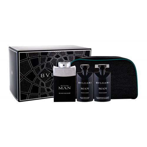 Bvlgari MAN Black Cologne set cadou Apa de toaleta 100 ml + Gel de duș 75 ml + Balsam după ras 75 ml + Geantă cosmetică pentru bărbați