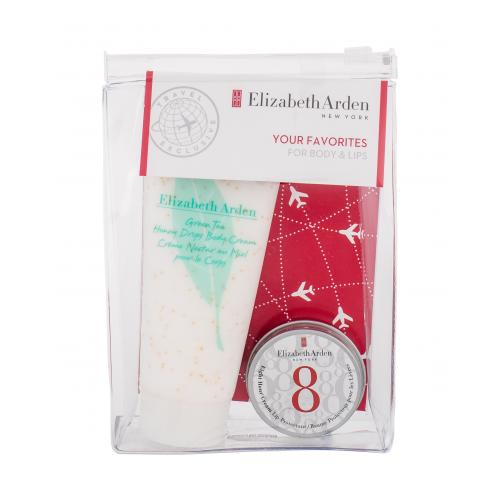 Elizabeth Arden Green Tea Honey Drops set cadou Crema de corp 100 ml + Balsam de buze Eight Hour Cream 13 ml pentru femei