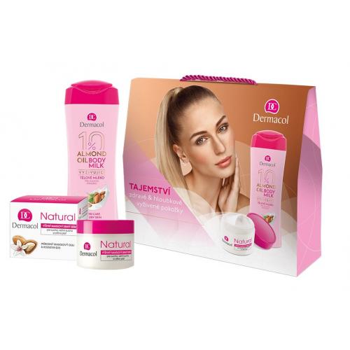 Dermacol Almond Oil set cadou Lapte de corp 250 ml + Crema de zi Natural 50 ml pentru femei