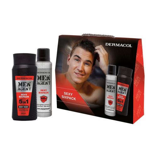 Dermacol Men Agent Sexy Sixpack 5in1 set cadou Gel de dus 5 in 1 250 ml + antiperspirant 150 ml pentru bărbați