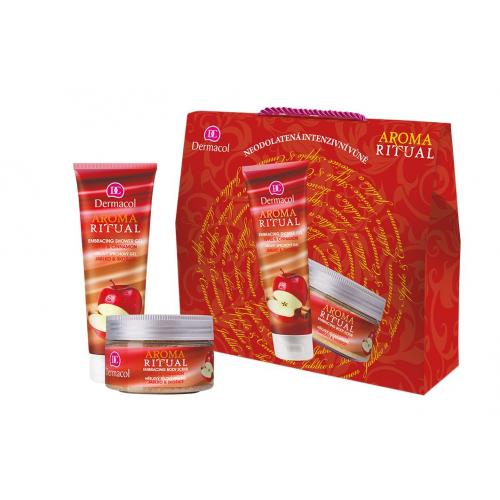 Dermacol Aroma Ritual Apple & Cinnamon set cadou Gel de dus 250 ml + Exfoliant de corp 200 g pentru femei