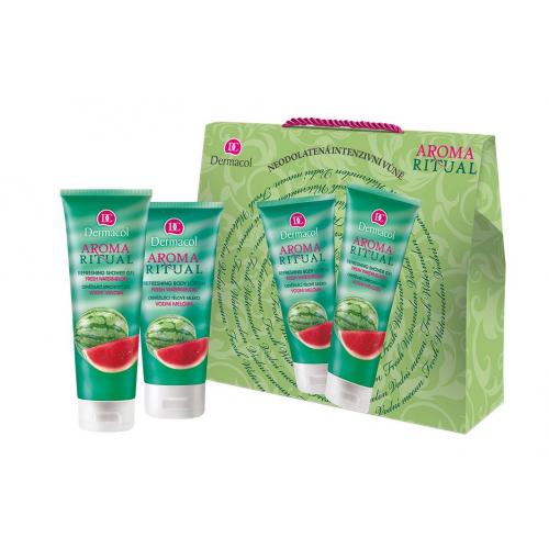 Dermacol Aroma Ritual Fresh Watermelon set cadou Gel de dus 250 ml + Lapte de corp 200 ml pentru femei