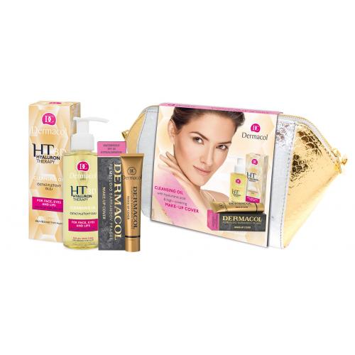 Dermacol 3D Hyaluron Therapy set cadou Ulei demachiant 150 ml +Fond de ten Cover SPF30 30 g 210 + Borseta cosmetice pentru femei