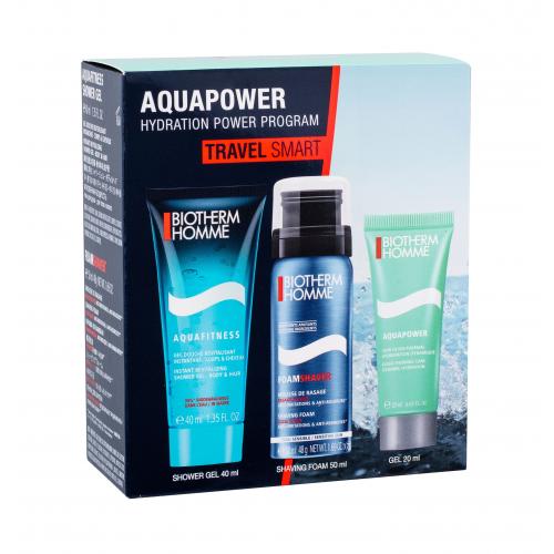 Biotherm Homme Aquafitness set cadou Gel de dus 40 ml + Gel de ras Foam Shaver 50 ml + crema hidratanta 20 ml pentru bărbați