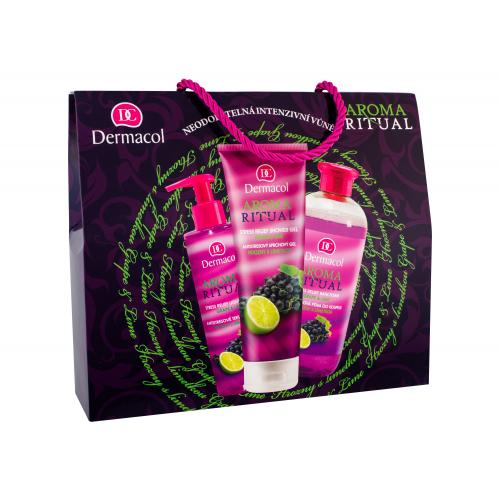 Dermacol Aroma Ritual Grape & Lime set cadou spuma de baie 500 ml + gel de dus 250 ml + sapun lichid 250 ml pentru femei