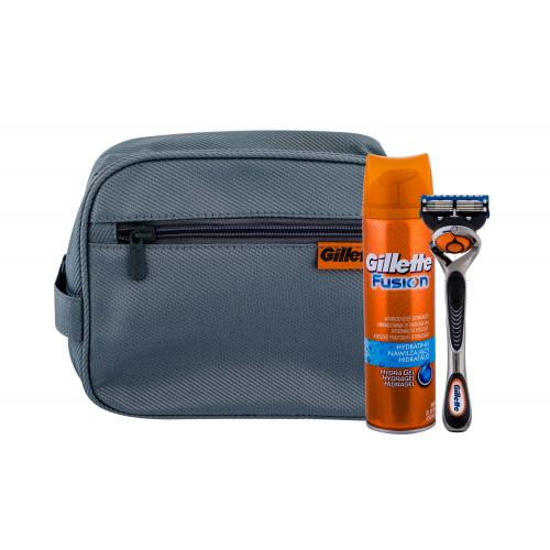 Gillette Fusion Proglide Flexball set cadou Aparat de ras 1 buc + Gel de barbierit 200 ml + Borseta cosmetice pentru bărbați