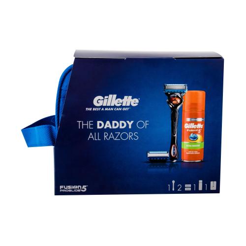 Gillette Fusion Proglide Flexball set cadou Aparat de ras 1 buc + Rezerve2 buc + Gel de barbierit HydraGel Sensitive 75 ml + Borseta cosmetice M