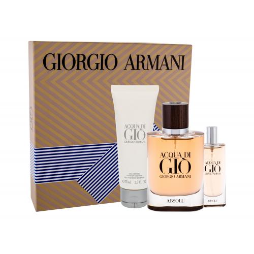 Giorgio Armani Acqua di Giò Absolu set cadou EDP 75 ml + EDP 15 ml + Gel de dus 75 ml pentru bărbați
