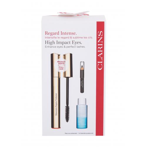Clarins Mascara Supra Volume 8 ml set cadou pentru femei 01 Intense Black Natural