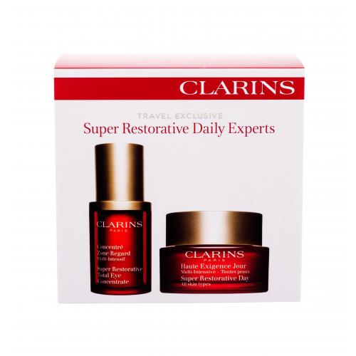 Clarins Super Restorative Total Eye Concentrate set cadou crema de ochi 15 ml +crema de zi  50 ml pentru femei Natural