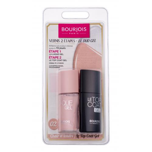 BOURJOIS Paris La Laque Gel set cadou Lac de unghii cu efect gel 10 ml + top coat effet gel 10 ml pentru femei 2 Chair Et Tendre