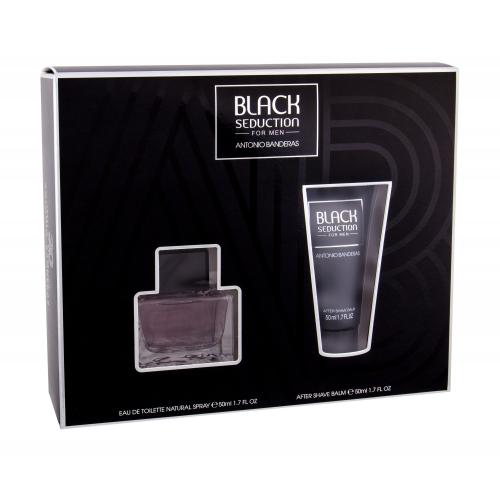 Antonio Banderas Seduction in Black set cadou EDT 50 ml + Balsam dupa barbierit 50 ml pentru bărbați