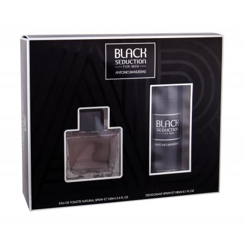 Antonio Banderas Seduction in Black set cadou EDT 100 ml + Deodorant  150 ml pentru bărbați
